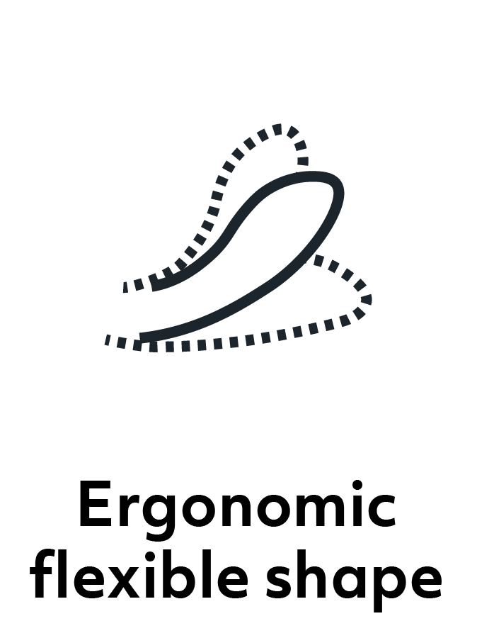 Ergonomic flexible shape